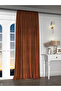 Velvet Appearance Brick Color Island Background Curtain Extra Strength Velvet Touch Series