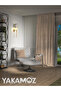 Velvet Appearance Sand Beige Island Background Curtain with Extra Strength Velvet Touch Series - 2