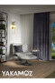 Velvet Appearance Dark Gray Island Background Curtain with Extra Strength Velvet Touch Series - 2