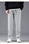 Men's Gray Ribbed Leg Slim Fit Sweatpants - 3