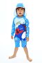 Boy's hat zipper long-sleeved knee-high sun protection two-piece swimsuit