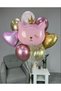 Cute Pink Cat Themed Balloon Set, Adorable Cat Balloon Bouquet, Birthday Balloon Set