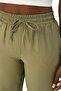 Women's - Solid Color Elastic Waist Trousers - 3