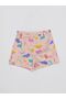 LCW Kids Shirt Collar Print Short Sleeve Girl's Pajamas Set with Shorts - 3
