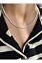 Gold Detailed Minimal Heart Necklace with Pearls