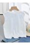White Great Vibes Printed Girl-Boy Combed Cotton T-Shirt - Zero Sleeve - 2