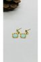 Handmade Lacquer Coating Enamel Crab Women Earrings - 3