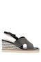 Women's Genuine Leather Black Heeled Sandals