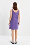 Purple Strappy Linen Mini Dress - 6