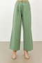 Green Linen High Waist Wide Leg Pants - 3