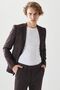 Burgundy-Grey Extra Slim Fit Nano Suit - Water and Stain Resistant, Mono Neck