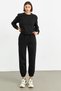 Black Elastic Waist Jogger Sweatpants - 4