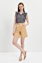 Beige Pleated City Boy Shorts