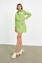 Green Knitted Belted Tunic Dress - 5