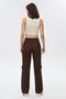 Contrast Stitched High Waist Women's Trousers - 4