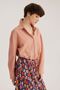 Pink Tie Detailed Crop Shirt - 4