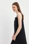 Black Strappy Linen Mini Dress - 5