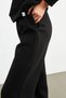 Black Elastic Waist Jogger Sweatpants - 5