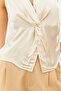 Ecru Knot Detailed Sleeveless Blouse - 2