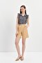 Beige Pleated City Boy Shorts - 3