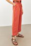 Tile Linen High Waist Pants with Elastic Waistband - 5