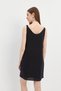 Black Strappy Linen Mini Dress - 6