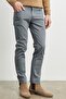 Men's Grey-blue Slim Fit Slim Fit Dobby Flexible Casual Trousers - 2