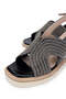 Women's Genuine Leather Black Heeled Sandals - 3