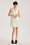 White V-Neck Pocket Mini Dress