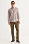 Men's Brown Slim Fit Slim Fit Hidden Button Collar Cotton Shirt - 4