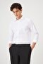 Men's White Slim Fit Narrow Cut Classic Collar Cotton Dobby Shirt