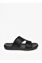 Men's Buckle Detail Textured Slip-On Sandals - 2
