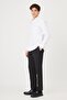 Men's White Slim Fit Narrow Cut Classic Collar Cotton Dobby Shirt - 2