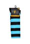 Women's Black Blue Striped Cotton Knee High Socks - Patterned Socks - 7