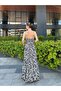 Zebra Print Midi Strap Dress - Double Breasted Collar and Belted - 5