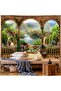 Flower Botanical Waterfall Water Paradise Wall Cover Decorative Wall Rug Wall Art Wall Decor