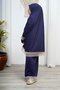 Girl's Summer Two-Piece Self-Wrapped Prayer Dress Navy Blue - 2