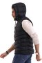Men's Y20 Gel Filling Removable Zippered Hooded Water Repellent Fabric Inflatable Vest Black - 4