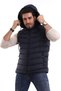 Men's Y20 Gel Filling Removable Zippered Hooded Water Repellent Fabric Inflatable Vest Navy Blue - 5