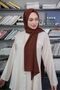 *Medina Silk Shawl - Premium Quality, Non-Slip, Firmly Structured, 190 X70, Chocolate Brown - 3