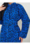 Patterned Hijab Dress - Women, Prevailing Collar, Waist Belt - 5