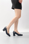 Navy Blue Square Classic Women's Heeled Shoes - 5.5 CM - 2