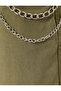 Jogger Gabardine Trousers with Chain Detail, Pockets, Elastic Waist - 6