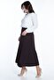 Plus Size Pleated Skirt 776 Brown