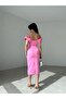 Off Shoulder Midi Length Dress - 2