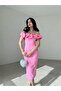 Off Shoulder Midi Length Dress
