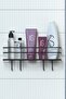 Black Adhesive 4 Hooks Bathroom Shelf Spice Rack Bathroom Shelf Shampoo Holder Shower Hanger