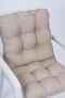 Candy Padded-Back Beige Chair Cushion with Special Stitching, Tied 43x88 Cm - 2
