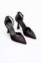 Satin Ankle Strap Closed Heel Casual Stylish Heeled Shoes - 6