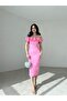 Off Shoulder Midi Length Dress - 4